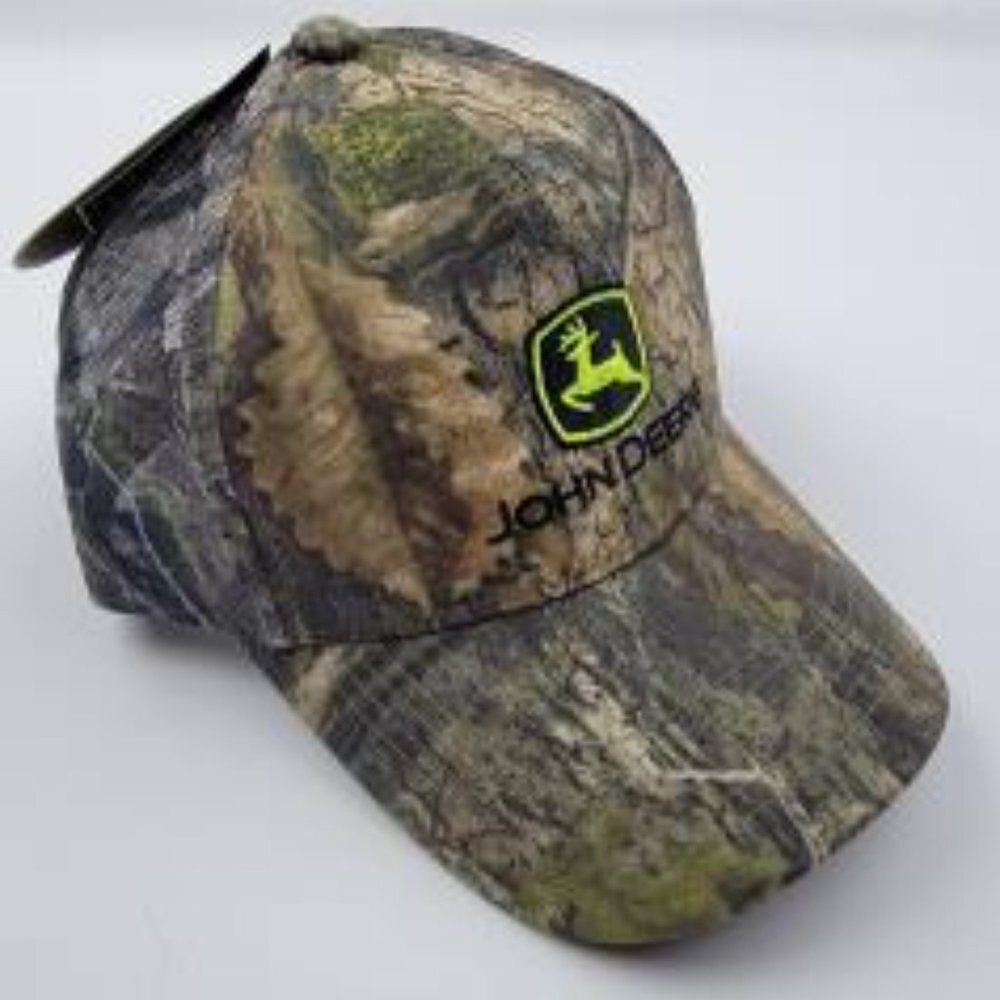 Mossy Oak John Deere Mesh Strapback Embroidered Curved Bill Baseball Hat Cap - Picture 4 of 5